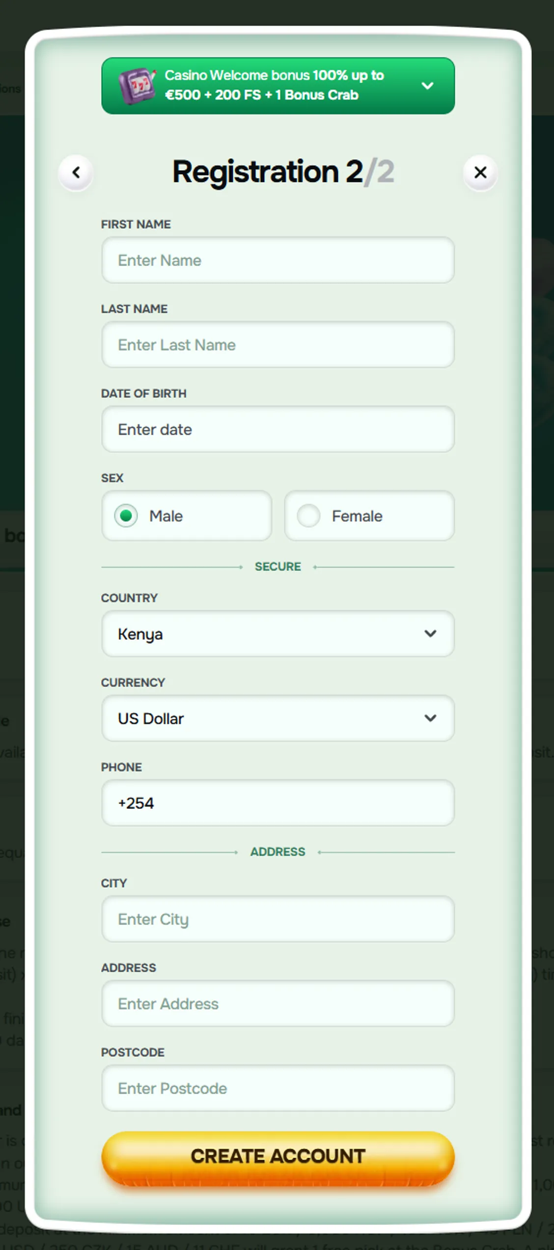 Betesporte login